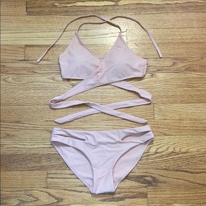 ZAFUL Pink Wrap Bikini Set